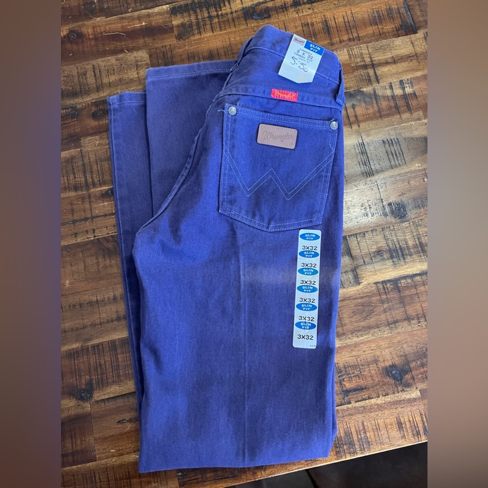 Purple wranglers vintage new with tags one stripe light sun damage